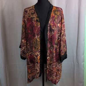 Bon Worth Multicolor Paisley Kimono Shrug Sheer Resort Wear